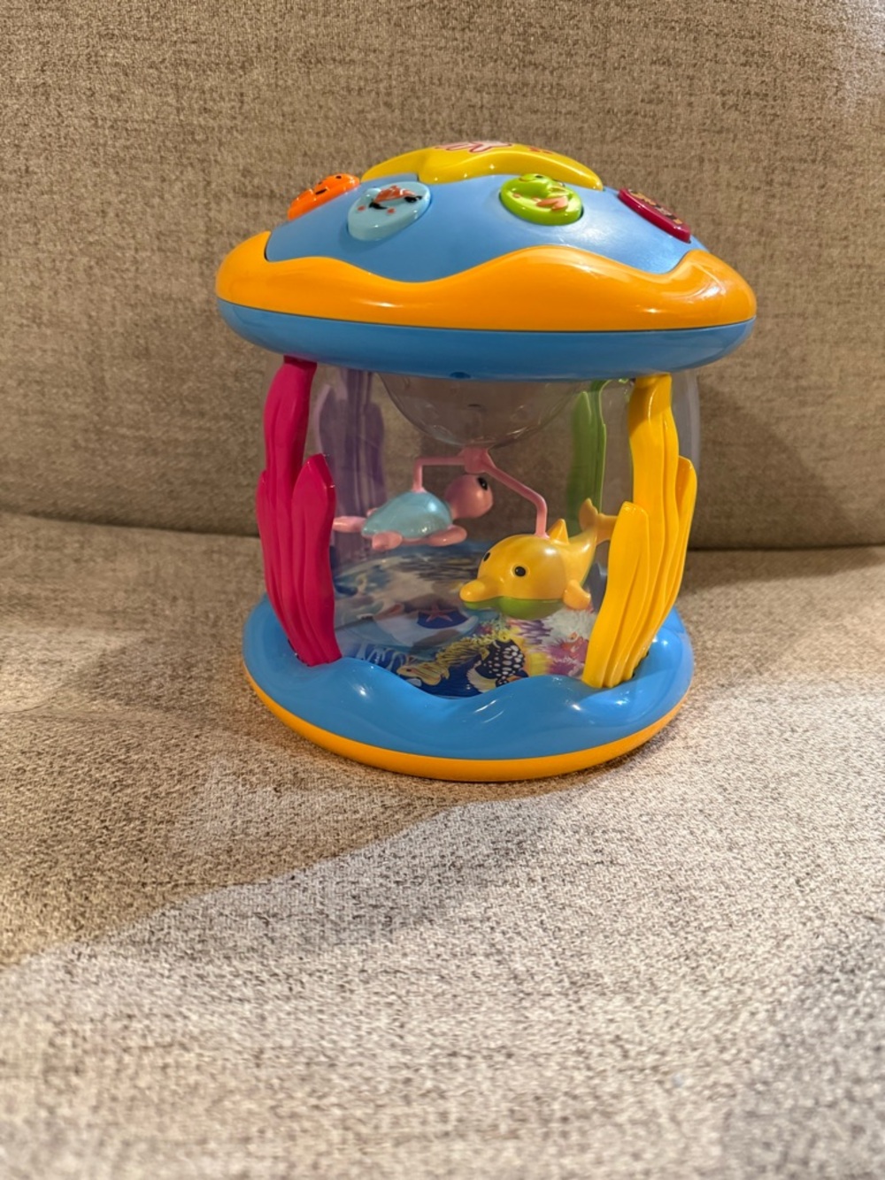 Colorful Ocean Musical Spinner Toy - Blue & Yellow - Picture 3 of 4